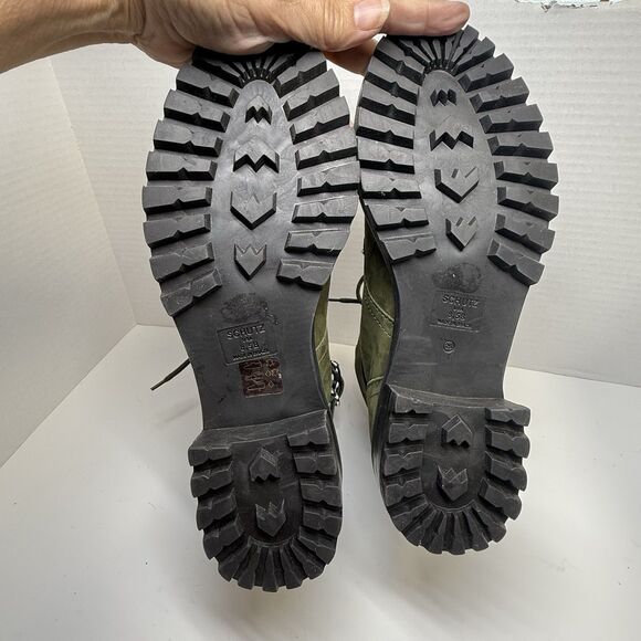 SCHUTZ Inaiah Combat Hiking Boot Army Green Suede Sz 8.5 New - Picture 7 of 8